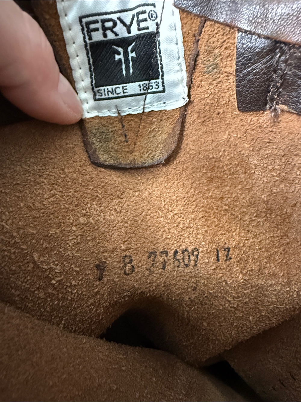 Frye Brown Suede and Leather Mixed-Material Detail - Picture 6 of 6